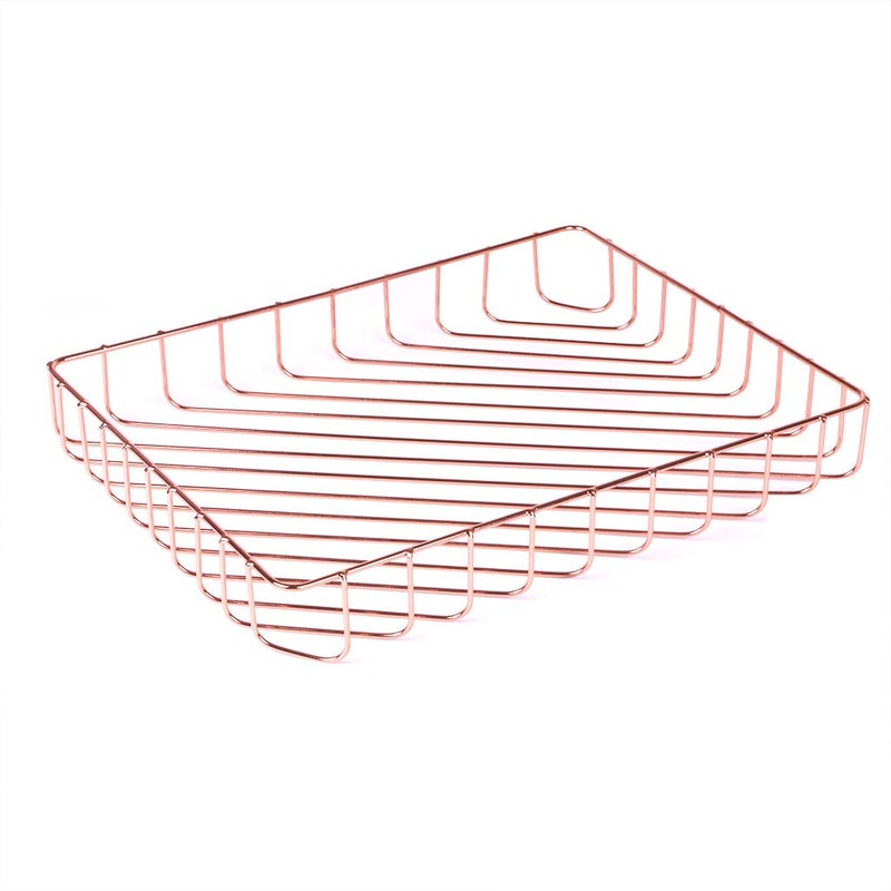 Fvstar Rose Gold File Organizer for Desk Letter Size Desk Paper Organizer Trays Large Capacity Metal File Organizer Paper Tray Wire Basket Bins for Office Desktop,12.5" x 9.4" x 1.9" - Image 1